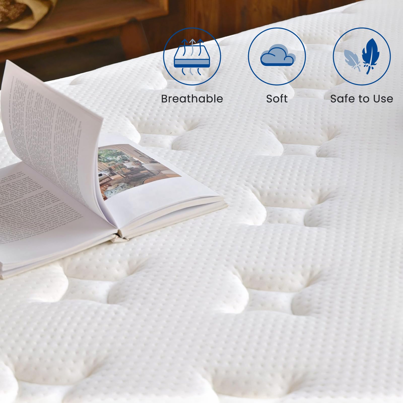 Coolvie Full Size Mattress, 12 Inch Medium Feel Full Mattress In A Box, Hybrid Construction Individual Pocket Springs With Memor